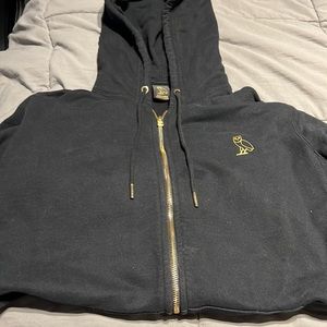 OVO Essentials Hoodie Zip Up Owl French Terry Cloth Gold October’s Very Own 2018